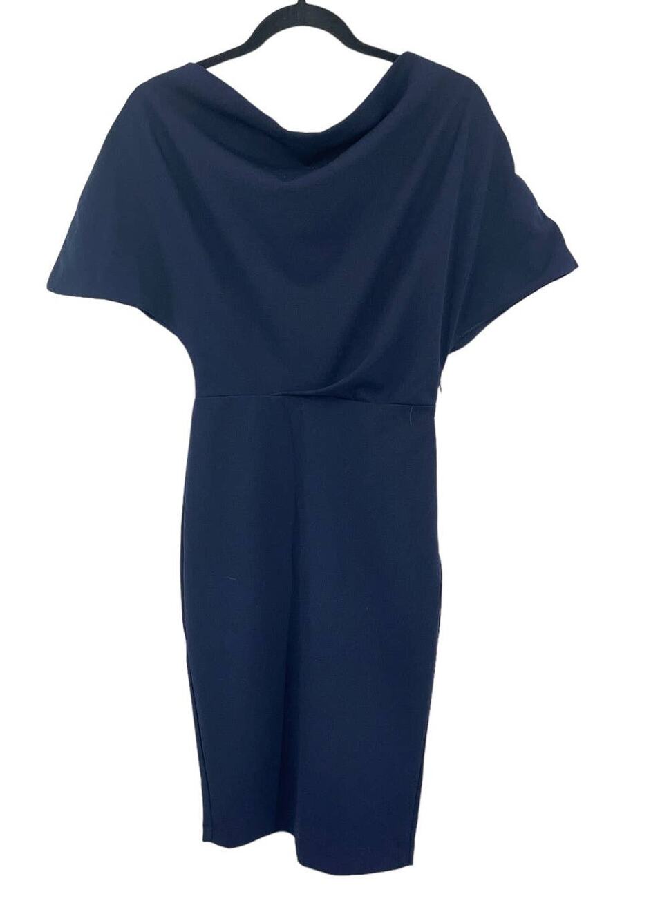 Alexia Admor dress Olivia draped one shoulder navy blue X-Small XS